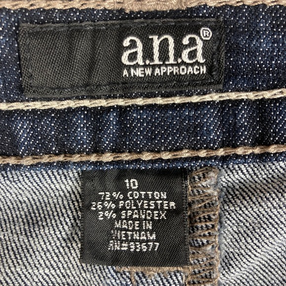 ana A New Approach Jeans Womens Size 10 Bootcut Dark Wash Flap Pockets Stretch - Picture 13 of 16